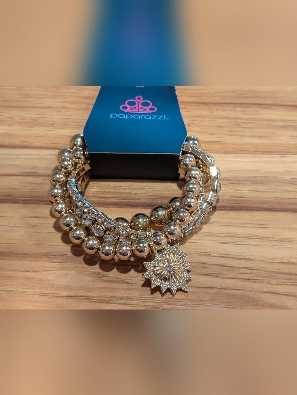 Paparazzi Gold-Tone Beaded Multi-Strand Bracelet Necklace And Earrings Set